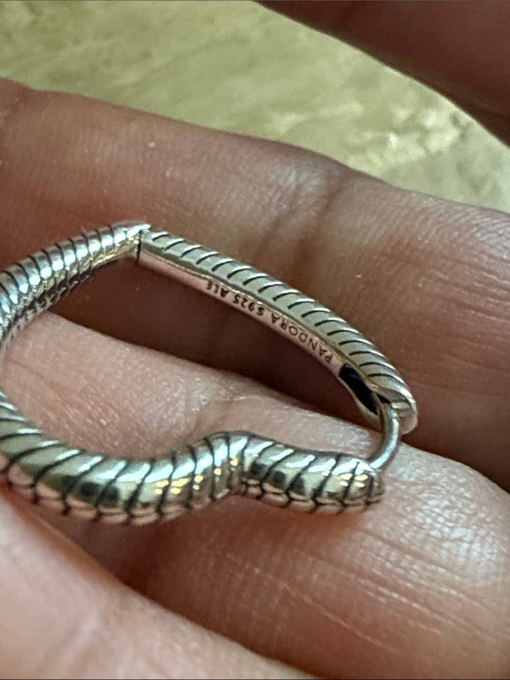 Pandora Silver Textured Snake-Style Bracelet